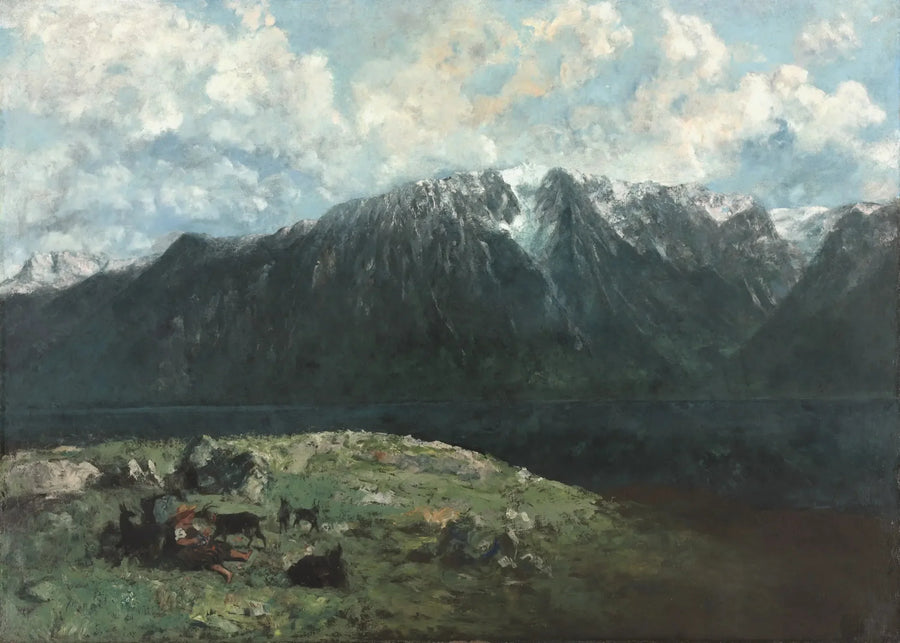 Panoramavy över Alperna, Les Dents du Midi - Gustave Courbet