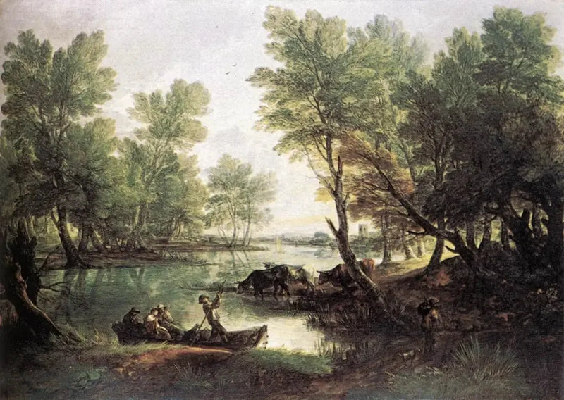 Utsikt nära King's Bromley, vid Trent, Staffordshire - Thomas Gainsborough