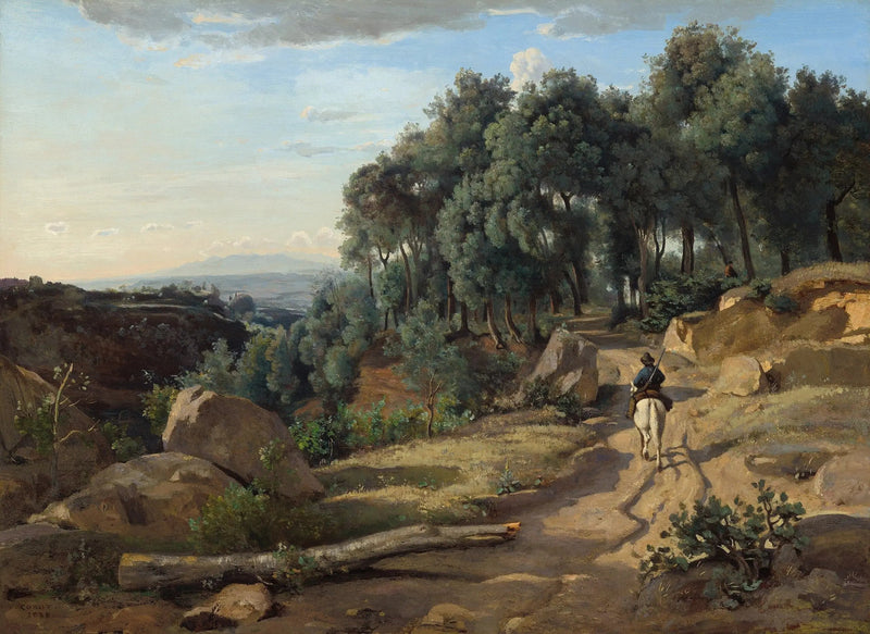 Utsikt nära Volterra - Jean-Baptiste Camille Corot