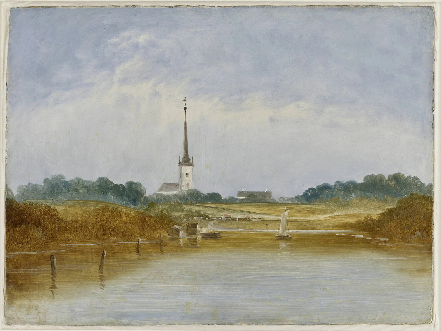 Vue du presbytère d'Eidsvold (esquisse) - Peder Balke