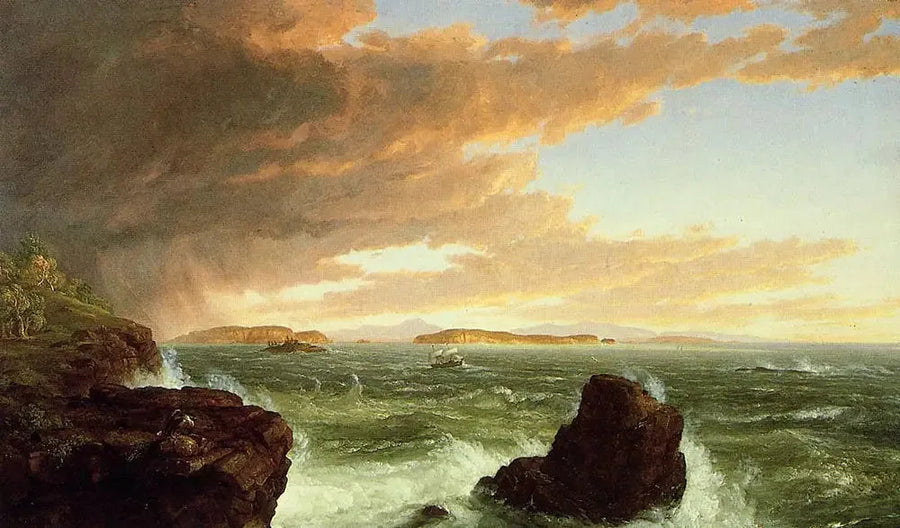 Utsikt över Frenchman-bukten från ön Mont Désert, efter en stormby - Thomas Cole