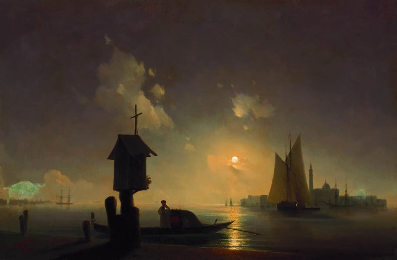 Utsikt över havet från kapellet vid stranden - Ivan Aivazovskij