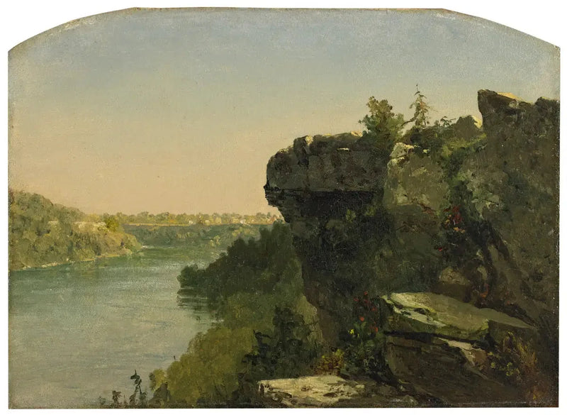 Utsikt över floden från klipporna - John Frederick Kensett