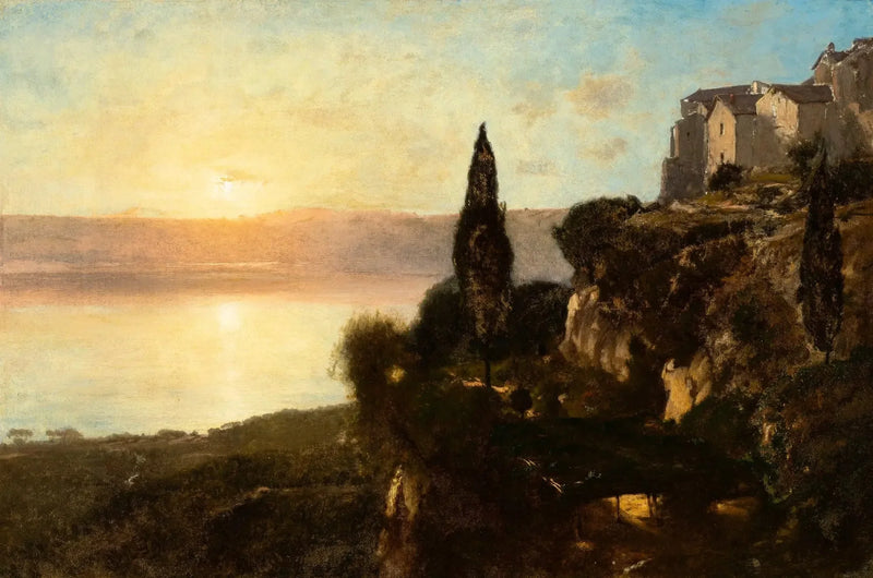 Utsikt över Nemi-sjön - George Inness