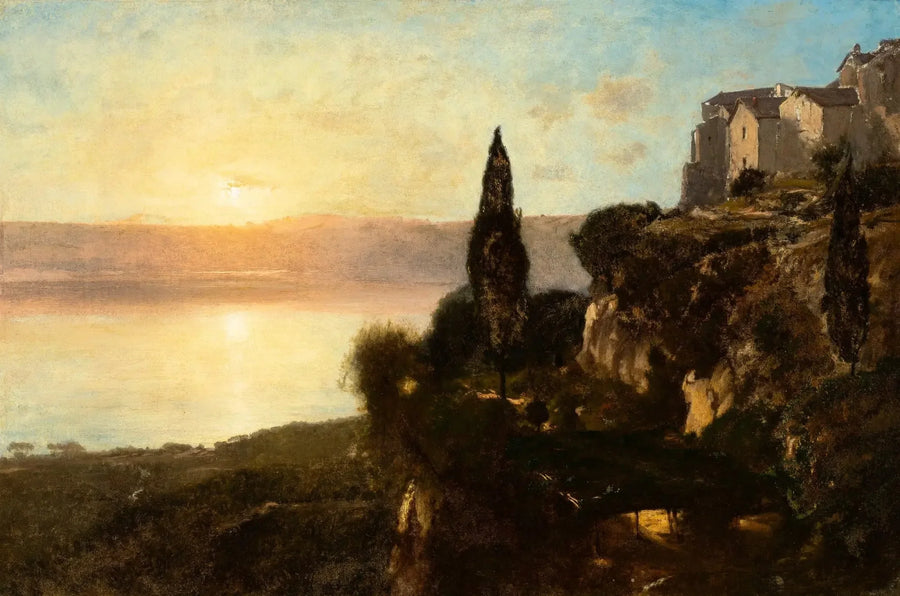 Utsikt över Nemi-sjön - George Inness