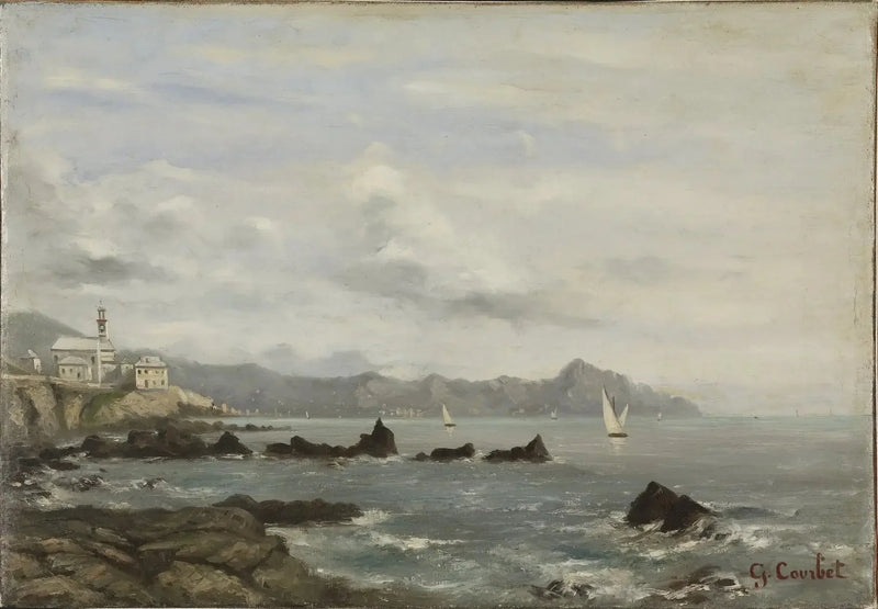 Utsikt över Genèvesjön - Gustave Courbet