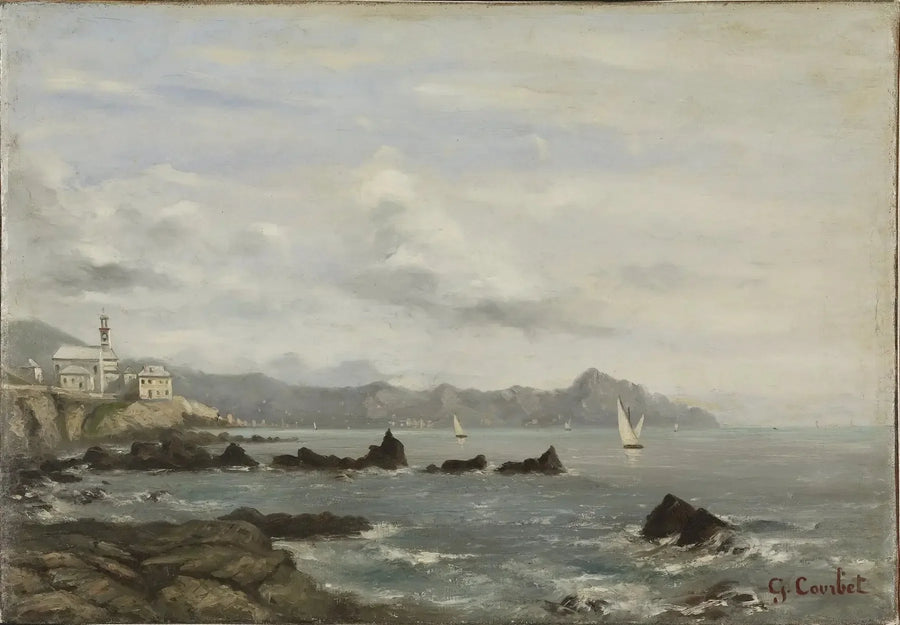 Utsikt över Genèvesjön - Gustave Courbet