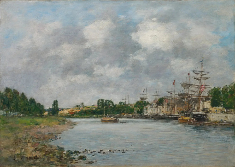 Utsikt över hamnen i Saint-Valéry-sur-Somme - Eugène Boudin