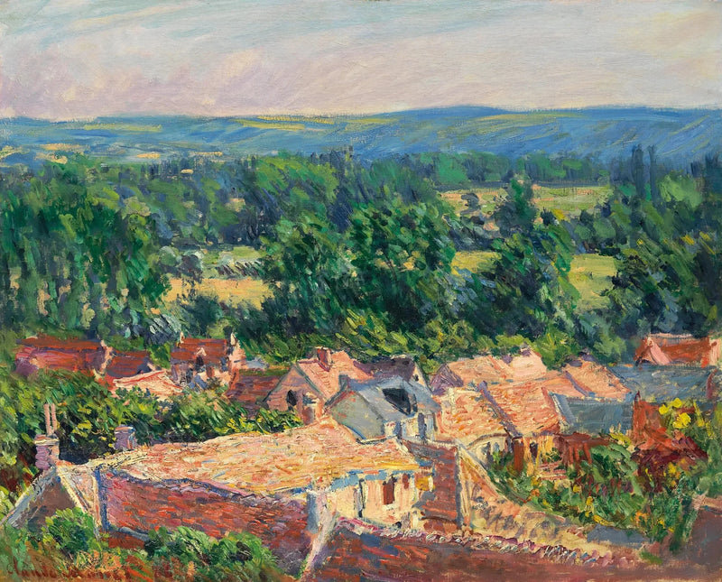 Utsikt över byn Giverny W1072 - Claude Monet