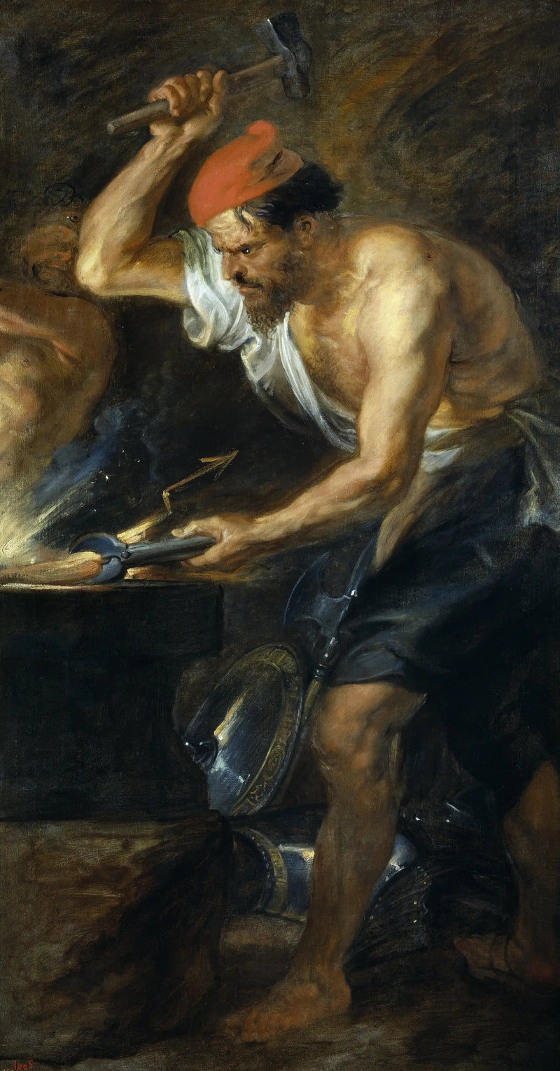 Vulcan smider åskkärl av Jupiter - Peter Paul Rubens