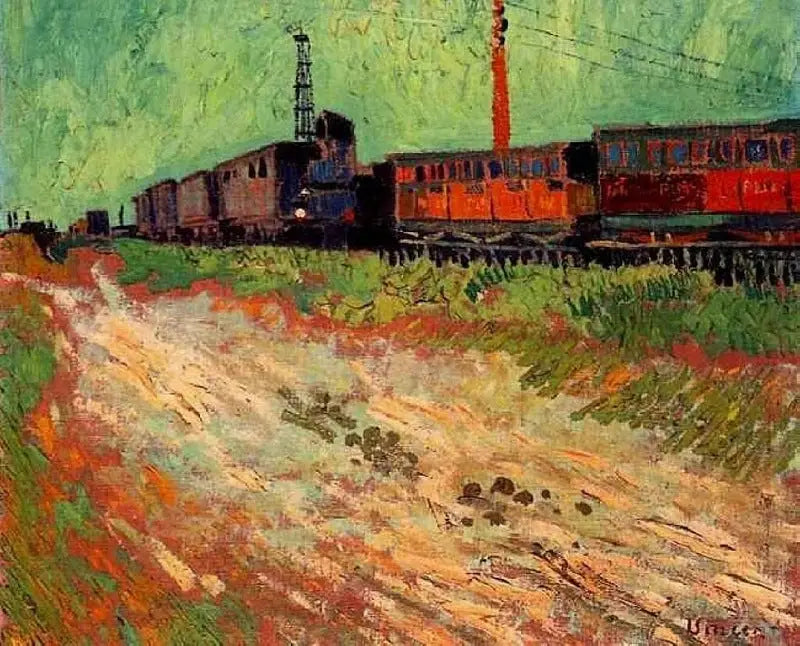 Järnvägsvagnar i Arles - Vincent van Gogh