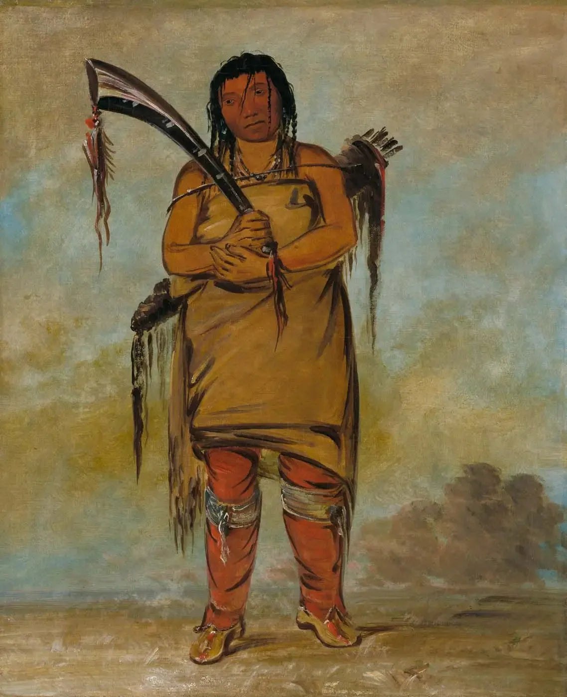 Wáh-chees, un Brave - George Catlin image 1 tableau peint à l’huile sur toile