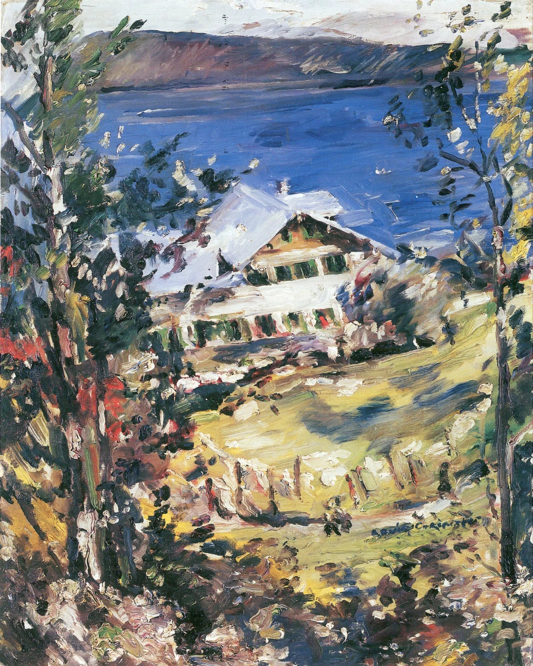 Walchensee, Landhaus mit Wäscheplatz - Lovis Corinth image 1 reproduction d’œuvre d’art à l’huile