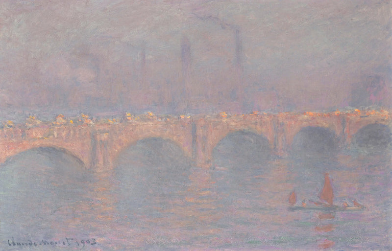 Waterloo Bridge, dimmad sol - Claude Monet