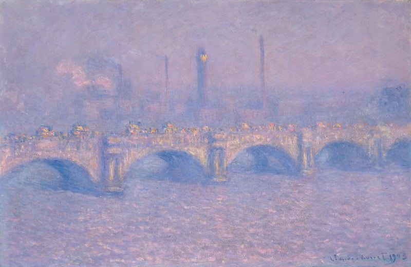 Waterloo Bridge, dimmad sol. - Claude Monet