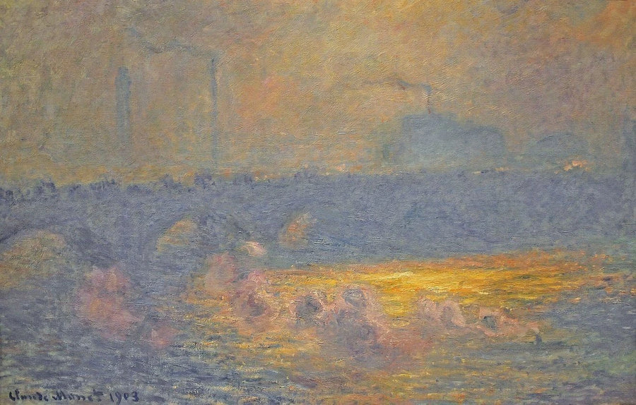 Waterlooplatsen, solens effekt med rök - Claude Monet