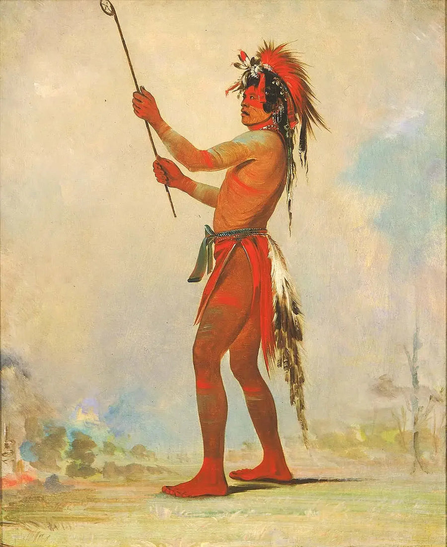 We-chúsh-ta-dóo-ta, Red Man, en framstående bollspelare - George Catlin