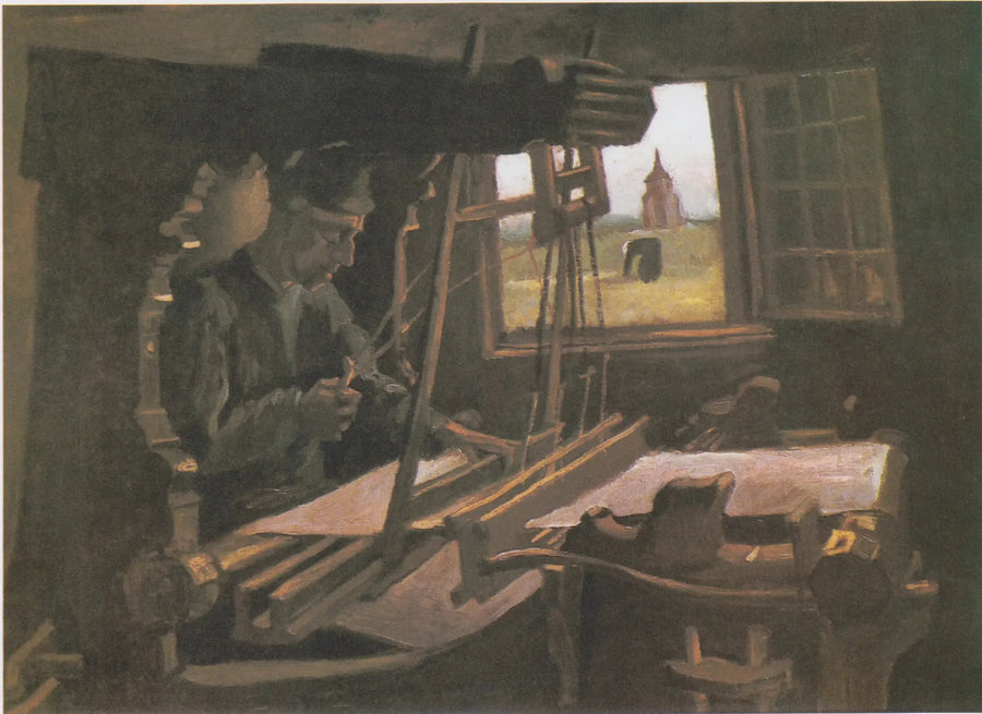 Weber framför ett öppet fönster med utsikt över Nuenentornet - Vincent van Gogh