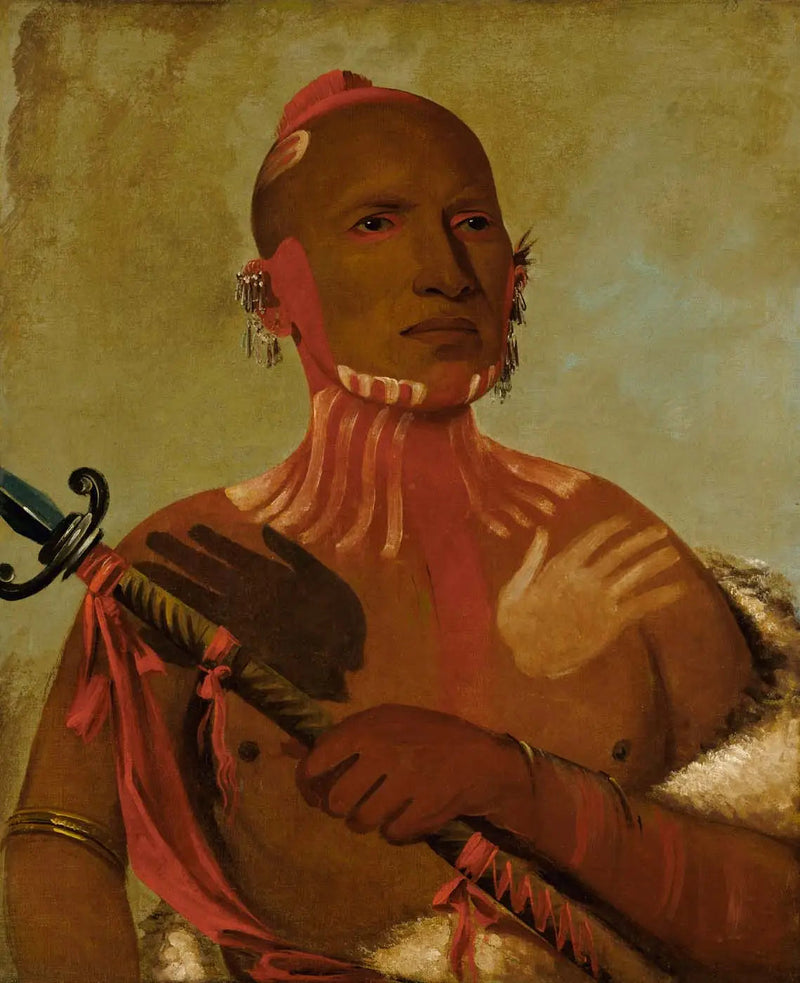 Wée-ark, stjärtstjärt, en rävkrigare - George Catlin