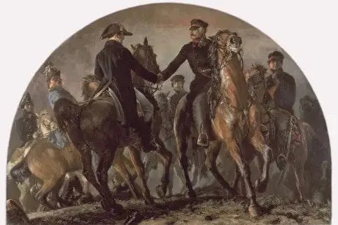 Wellington och Blücher vid slaget vid Waterloo - Adolph von Menzel