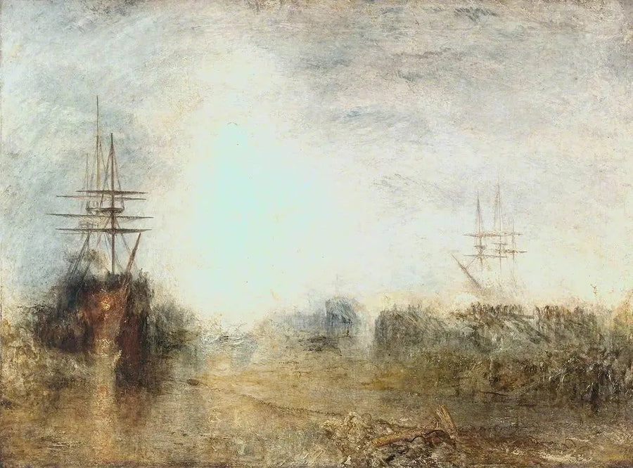 Valfångare (kokande späck) fast i felaktig is, som försöker frigöra sig själva - J. M. W. Turner