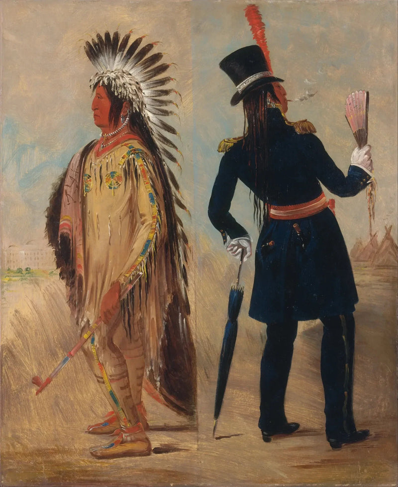 Wi-jún-jon, Pötsköttshuvud av duva (Ljuset) Tur och retur från Washington - George Catlin
