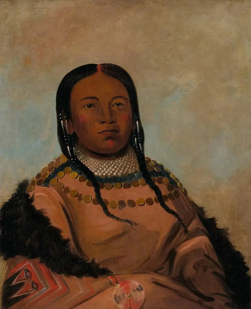Wi-lóoh-tah-eeh-tcháh-ta-máh-nee, Röd sak som rör sig när man går, Dotter av den svarta klippan - George Catlin