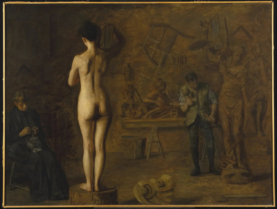 William Rush skulpterar sin allegoriska figur av floden Schuylkill - Thomas Eakins