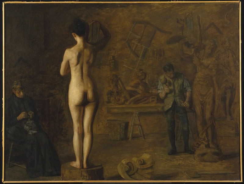 William Rush skulpterar sin allegoriska figur av floden Schuylkill - Thomas Eakins