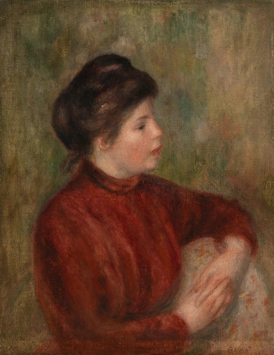 Kvinna lutande mot en stol (Femme appuyée sur une chaise) - Pierre-Auguste Renoir