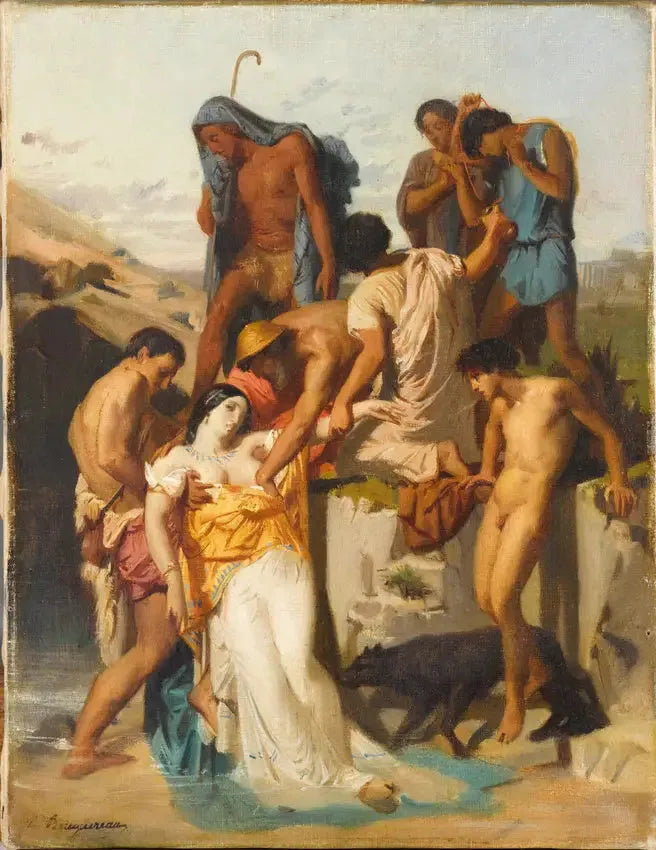 Zenobia funnen av herdar vid Araxen - Bouguereau