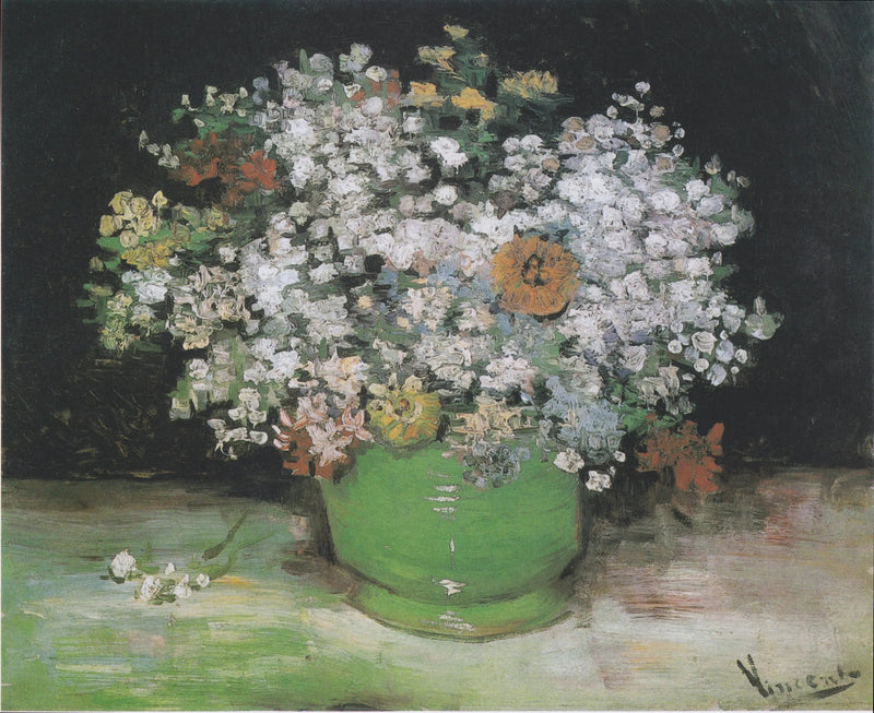 Zinnior och pelargoner i en vas - Vincent van Gogh