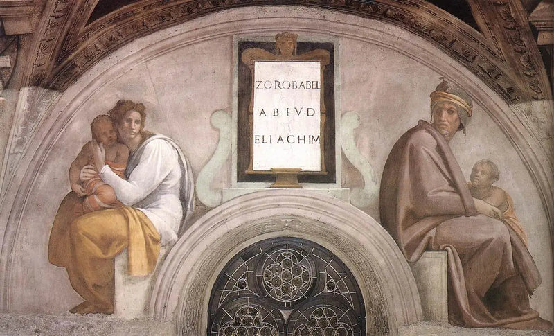 Zorobabel, Abioud och Éliakim - Michelangelo